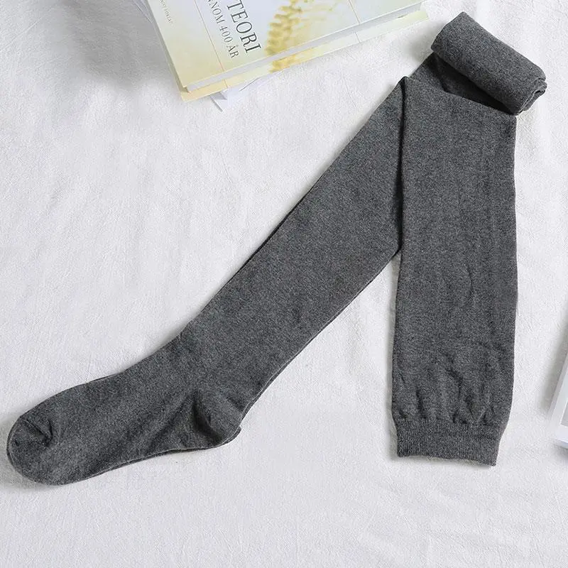 80cm Black White Soild Color Long Stockings Women Over Knee Thigh High Over The Knee Stockings Lolita Ladies Warm Knee Socks