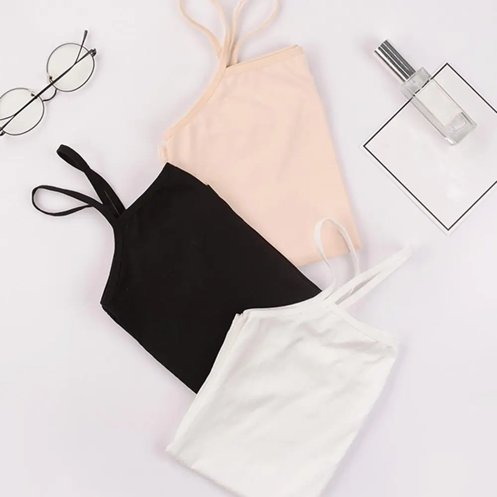 Wholesale Women Solid Color Suspender Camisole Tank Top For Women's Short Yoga Sports Crop Top Sleeveless Sexy Slim Fit Tops