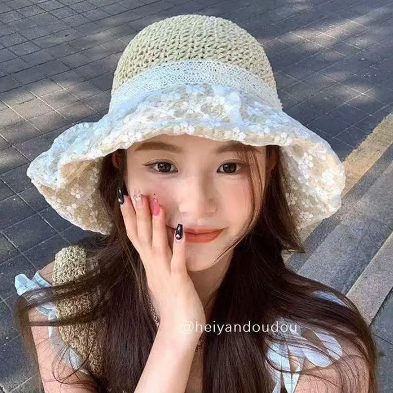Women Sun Hat Wide Large Brim Beach Hats Womens Summer Straw Hat Foldable Sun Hat Chapeau Femme Beach UV Protection Cap