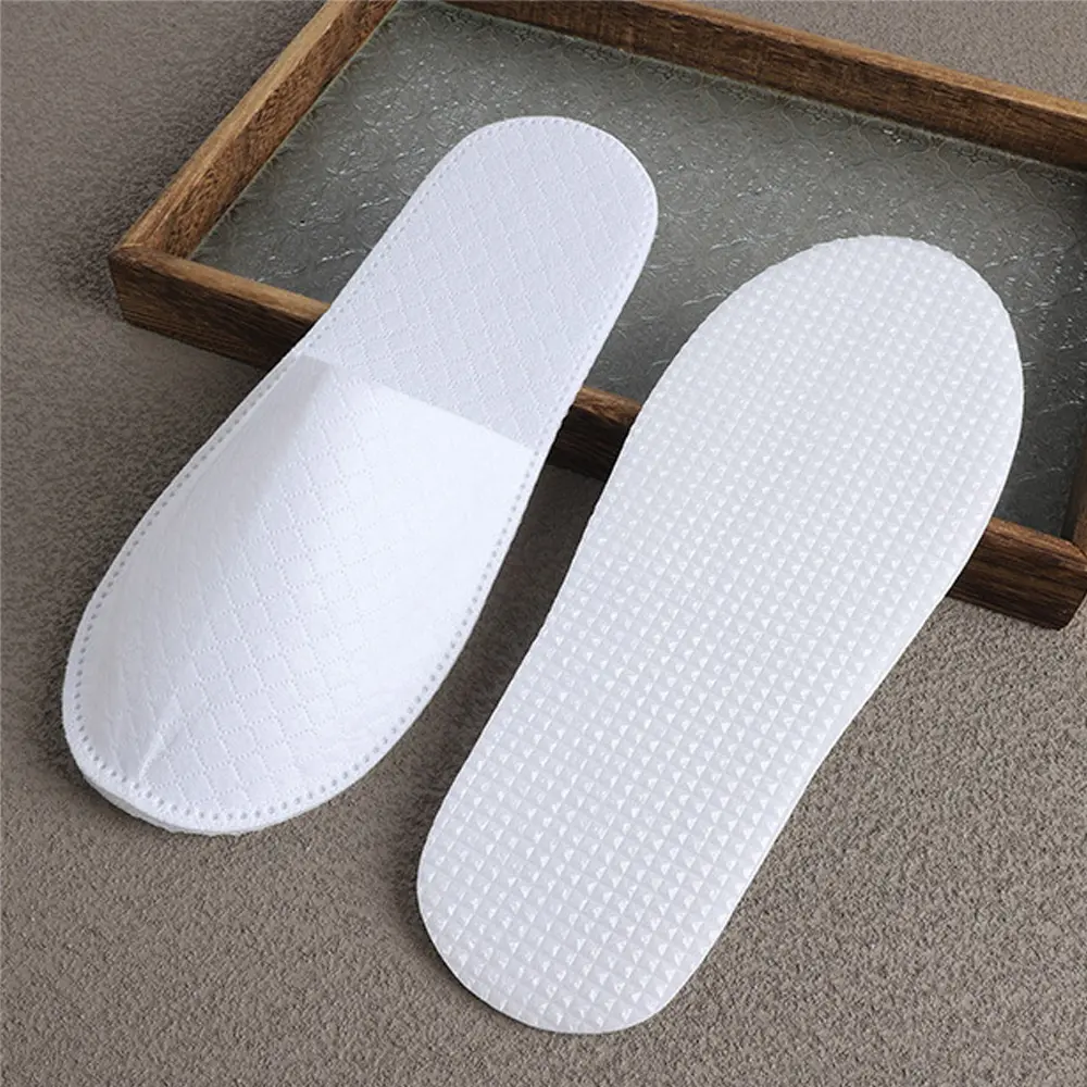 1Pair Disposable Slippers Hotel Travel Slipper Sanitary Party Home Guest Use Men Women Unisex Shoes Home Bathroom Slippers