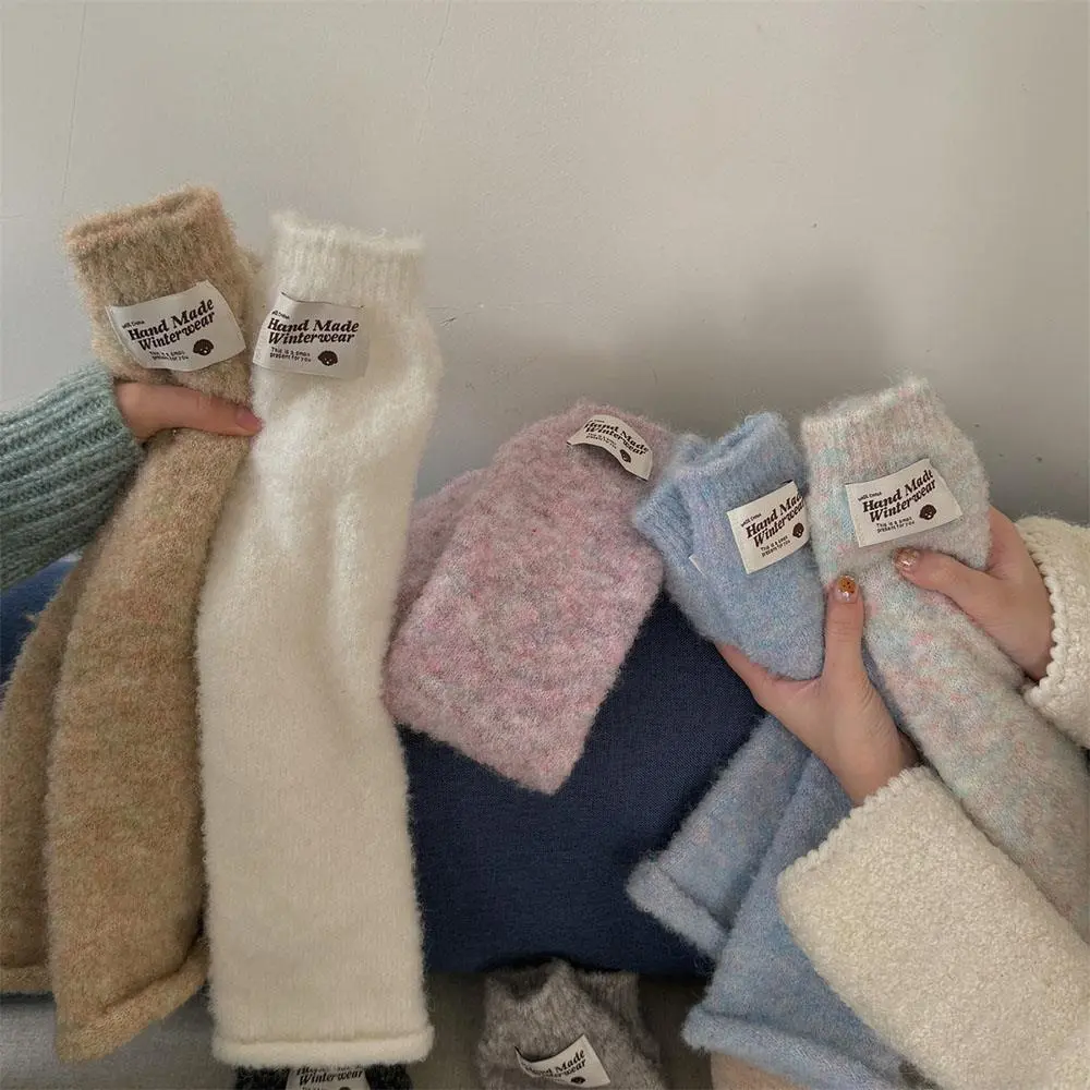 Y2k Label Stocking Stuffer Colorful Kintted Leg Warmers Jk Ankle Covers Winter Soft Calf Socks Leg Covers Sweet  Leggings Socks