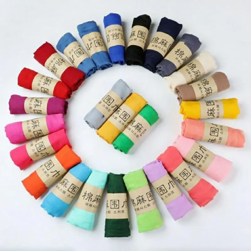 HOT Cotton Linen Scarf Women Designer Luxury Spring Winter Warm Scarfs Pashmina Hijabs Scarves Shawls Wraps Foulard Headband