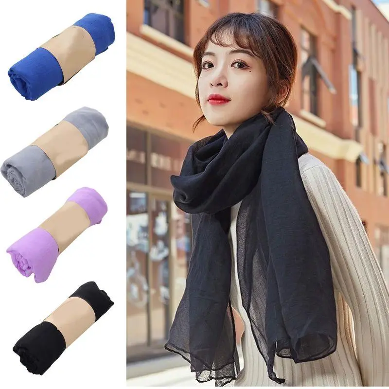 HOT Cotton Linen Scarf Women Designer Luxury Spring Winter Warm Scarfs Pashmina Hijabs Scarves Shawls Wraps Foulard Headband