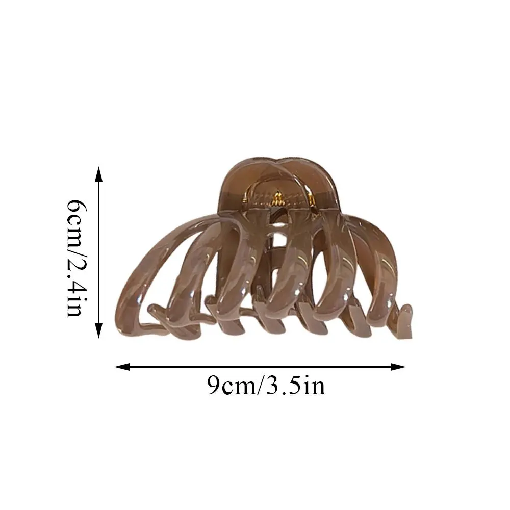 Hot Simple Hair Claw Women Solid Color Hollow Shark Claw Back Head Hair Clip Large Hair Claw Barrettes Girls Hair Accessories