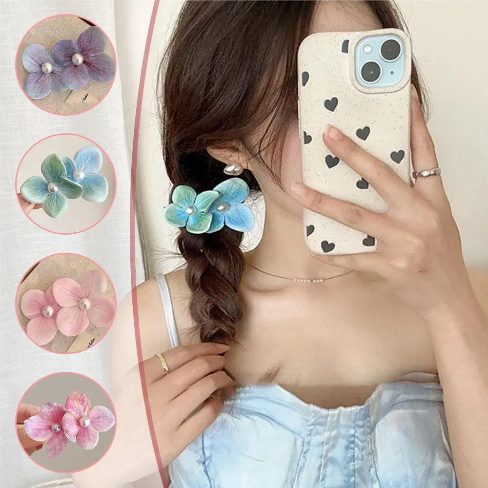 Trendy Fairy Phalaenopsis Flower Duckbill Clip Flower Pearl Hairpin Butterfly Orchid Flower Bangs Side Clip Hair Accessories