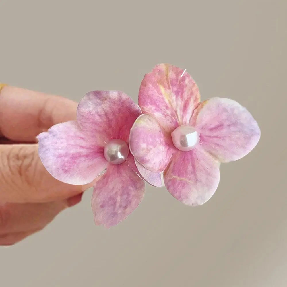 Trendy Fairy Phalaenopsis Flower Duckbill Clip Flower Pearl Hairpin Butterfly Orchid Flower Bangs Side Clip Hair Accessories