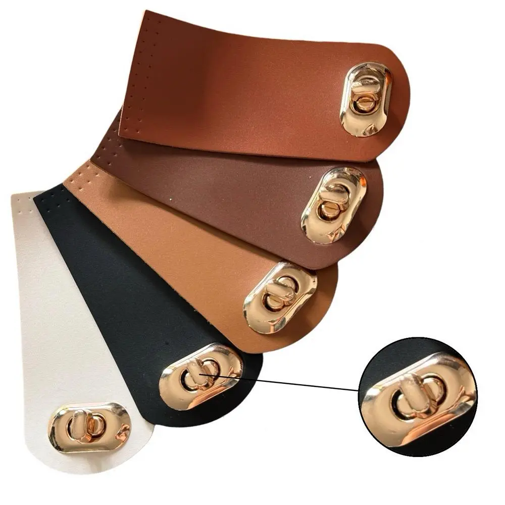 5.5*12cm DIY PU Leather Closure Bag Hasp Fashion Leather Bag Buckles Handmade Buttons Holes For DIY Handbag Accessories