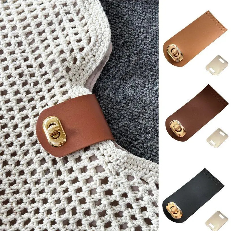 5.5*12cm DIY PU Leather Closure Bag Hasp Fashion Leather Bag Buckles Handmade Buttons Holes For DIY Handbag Accessories