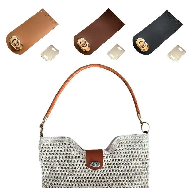 5.5*12cm DIY PU Leather Closure Bag Hasp Fashion Leather Bag Buckles Handmade Buttons Holes For DIY Handbag Accessories