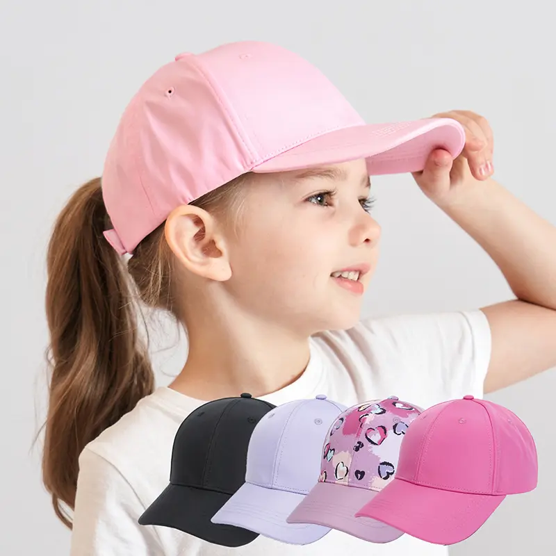Fashion High Ponytail Kids Boy Hat Sun Hats Baseball Caps Solid Color Travel Caps Sun-proof Wide Brimmed Peaked Caps Hat