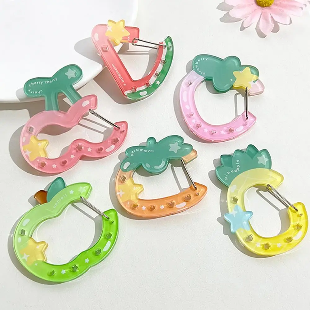 INS Style Summer Fruit Climbing Button Carabiner Acrylic Backpack Decorative Pendant Men's And Women's Bags Decorative Keychain
