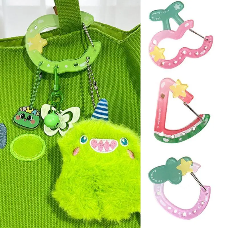 INS Style Summer Fruit Climbing Button Carabiner Acrylic Backpack Decorative Pendant Men's And Women's Bags Decorative Keychain
