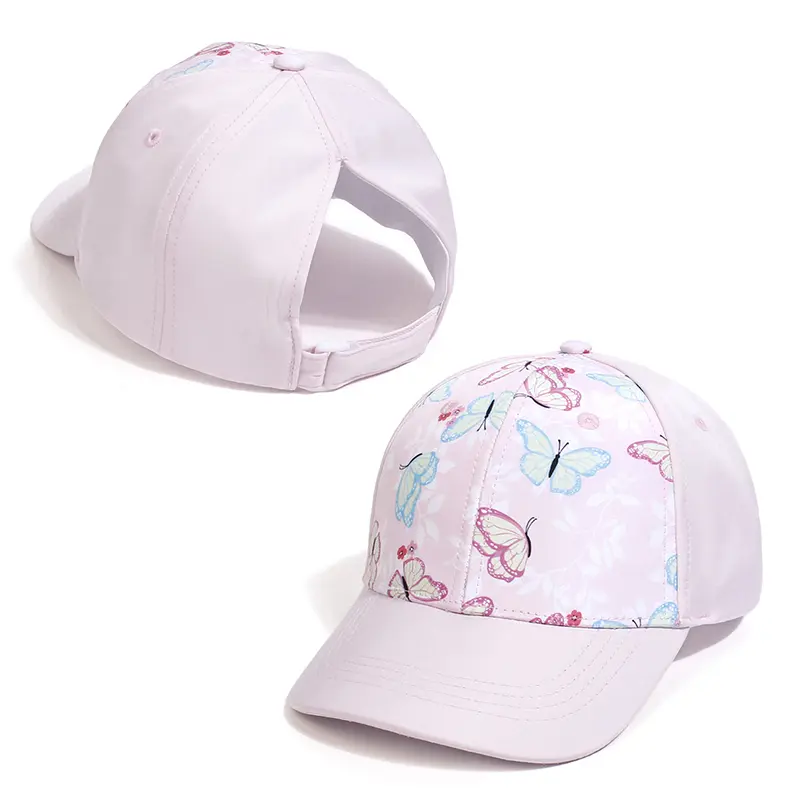 Fashion High Ponytail Kids Boy Hat Sun Hats Baseball Caps Solid Color Travel Caps Sun-proof Wide Brimmed Peaked Caps Hat
