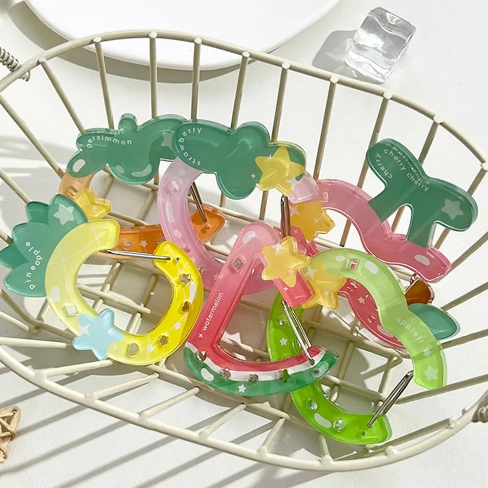 INS Style Summer Fruit Climbing Button Carabiner Acrylic Backpack Decorative Pendant Men's And Women's Bags Decorative Keychain