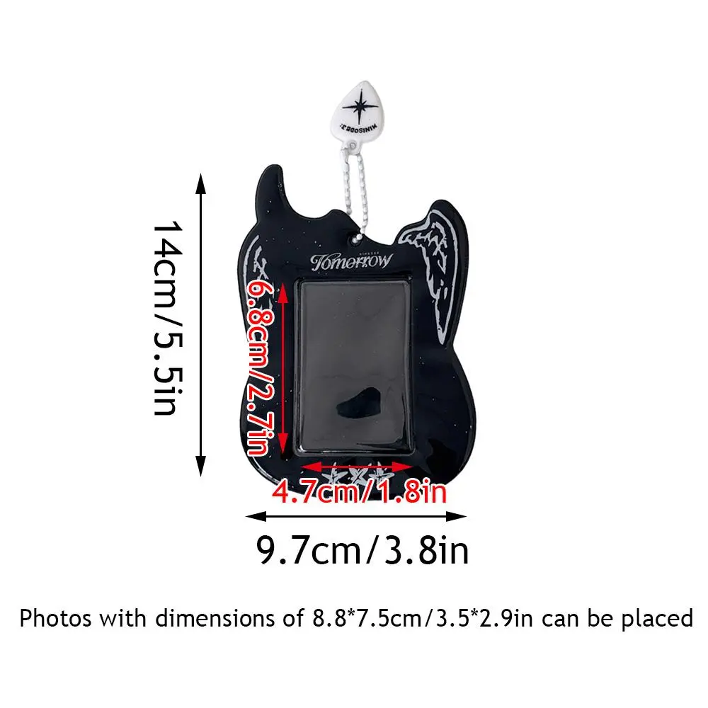 Korean Guitar Black White Photocard Holder INS PVC Card Holder Bag Display Pendant DIY Card Protective Sleeve Card Cases