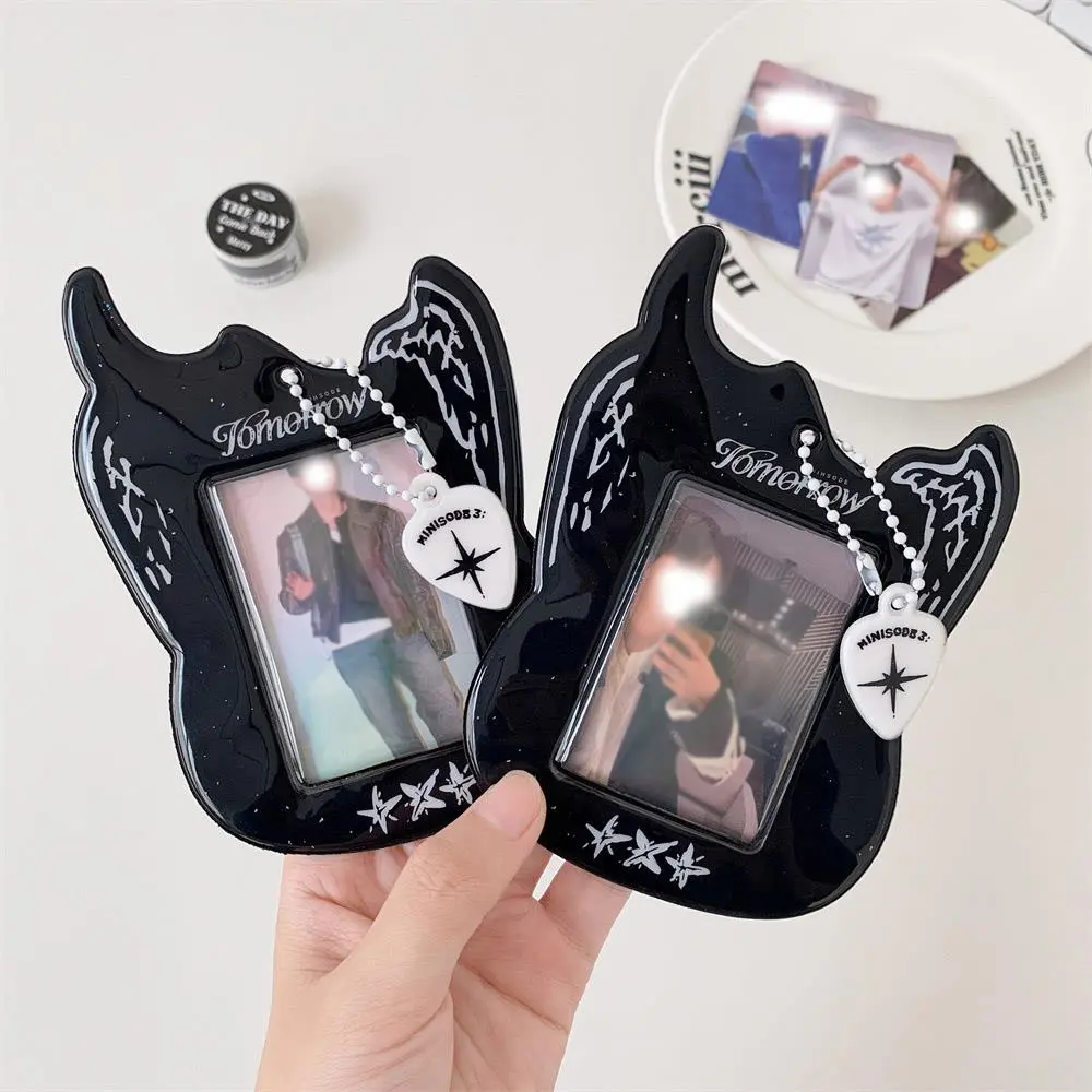 Korean Guitar Black White Photocard Holder INS PVC Card Holder Bag Display Pendant DIY Card Protective Sleeve Card Cases