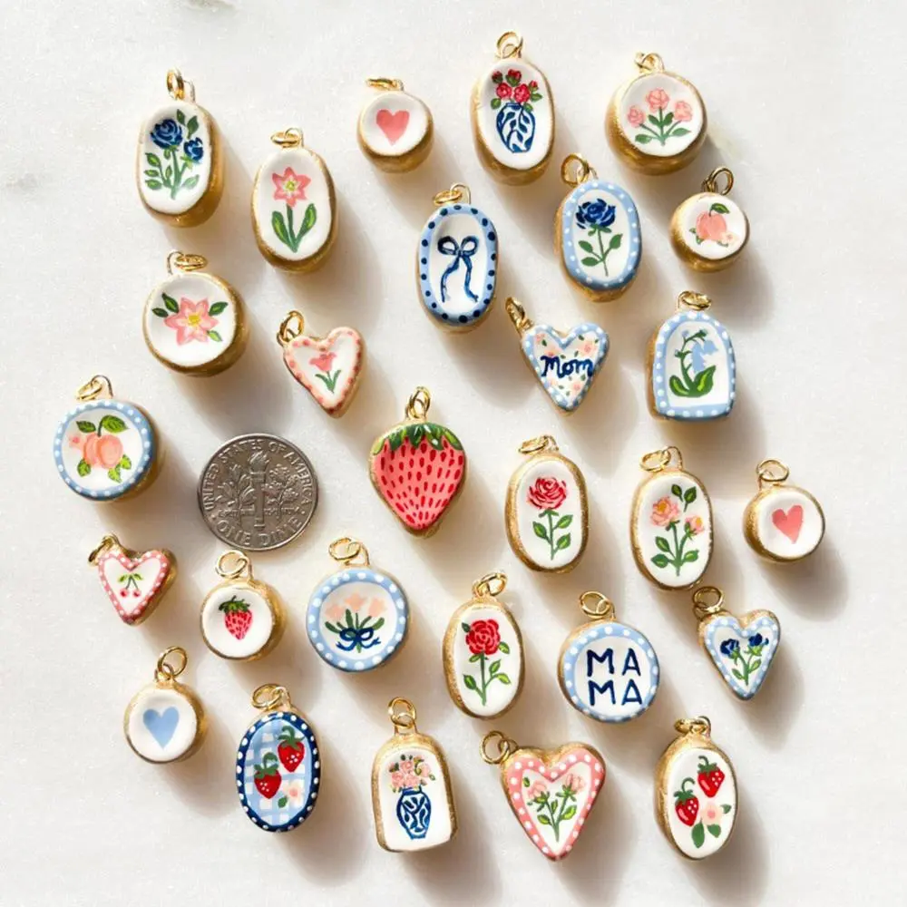 INS Design Sense Simple Personality Multi Small Flower Love Popular Pendant Charms For Jewelry Necklace Bracelet Accessories