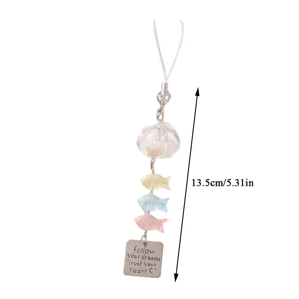Sweet Wind Chimes Fish Phone Pendant INS Bag Hanging Decor Keychain Couple Gifts Wind Chimes Bag Charms Small Fresh Keyring