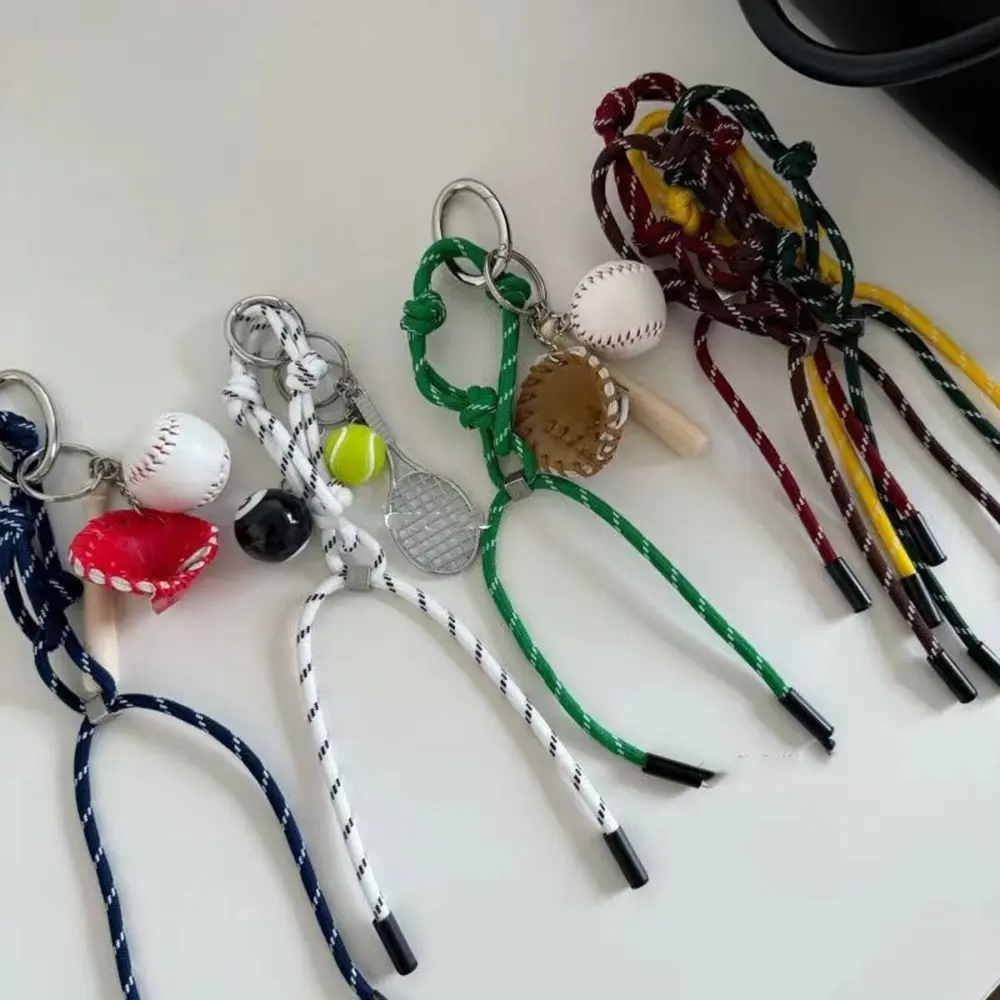 Ins Personalized Creative Baseball Couple Mobile Bag Car Key Pendant Climbing Rope Key Chain Decorative Bracelet Rope Gift