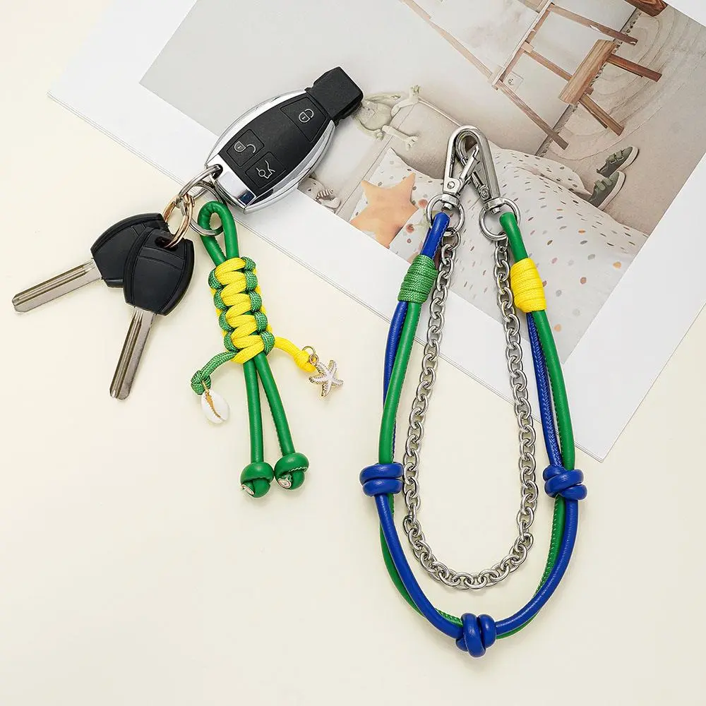 Fashion Robot Design Ladies Chain Bag Pendant Stainless Steel Rope Braided Keychain Pendant 2025 New Handmade Car Key Pendant
