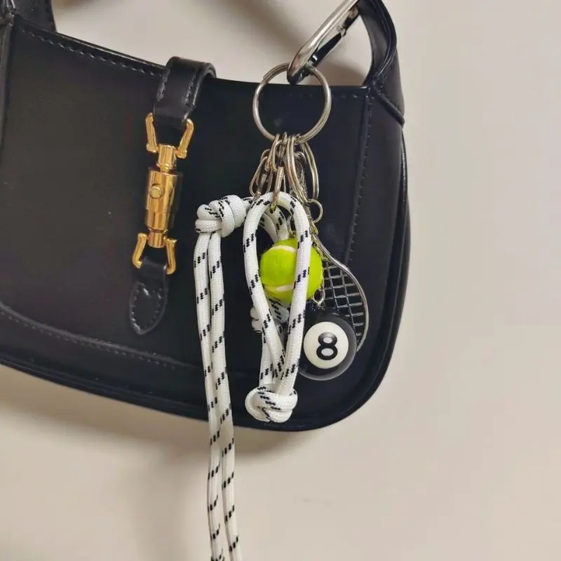 Ins Personalized Creative Baseball Couple Mobile Bag Car Key Pendant Climbing Rope Key Chain Decorative Bracelet Rope Gift