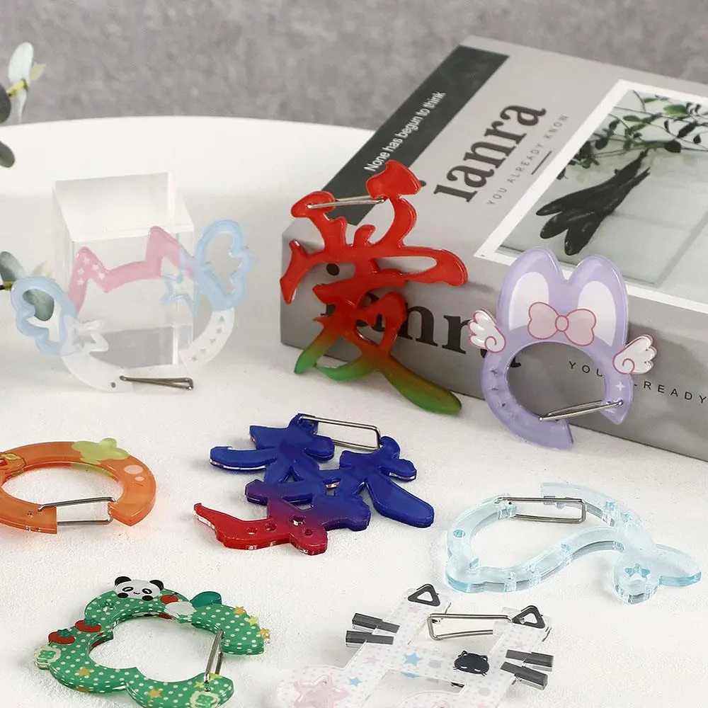 Acrylic Cartoon Climbing Button Carabiner Backpack Hanging Pendant Journal Decoration Korean Keychain Pain Bag Buckle Pendant