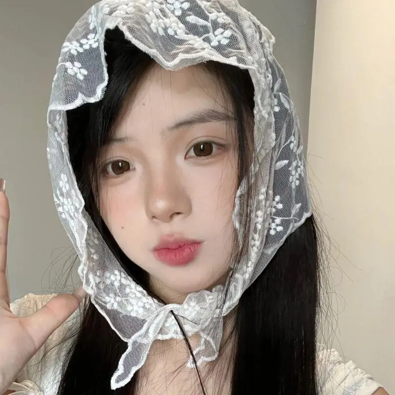Lace Triangular Hair Scarf Headband Square Headscarf Hairband Turban Bandage Bandana Headband Women Headwarp Hair Accessories