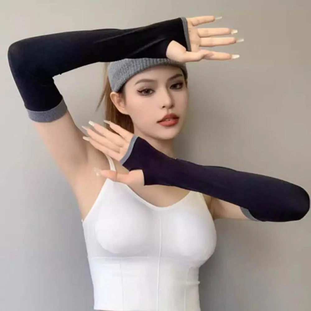 Unisex Arm Sleeves UV Protection Sleeves Arm Cover Sunscreen Cuff Sleeve Ice Silk Sleeves For Men Women Running Golf Cycling