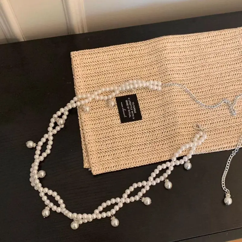 New 100cm Pearl Waist Chains Waist Accessory Versatile Body Jewelry Temperament Elegant Pearl Belt Girls Dress Strap Waist Chain