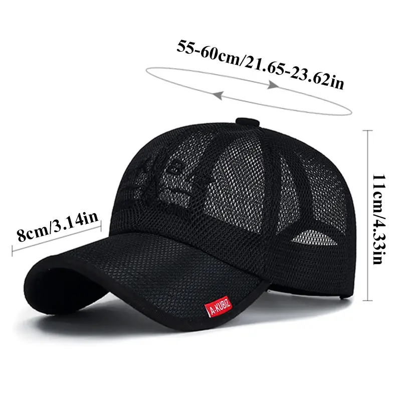 Men's Mesh Baseball Cap Summer Quick Dry Cap Full Mesh Breathable Baseball Hat Unisex Golf Caps For Cycling Hiking Sports Caps