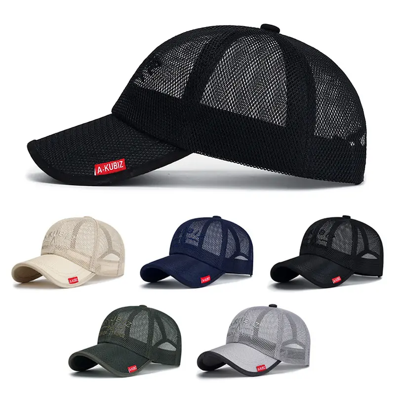 Men's Mesh Baseball Cap Summer Quick Dry Cap Full Mesh Breathable Baseball Hat Unisex Golf Caps For Cycling Hiking Sports Caps