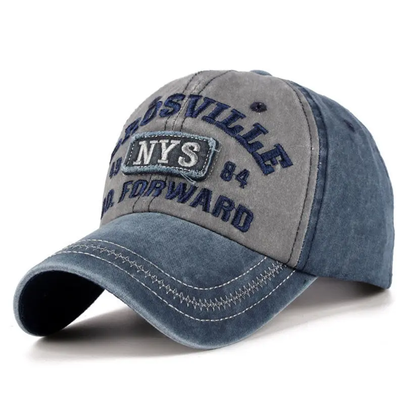 Four Seasons men's baseball cap casual NYS letter embroidered cap Curved roof dome casual sun protection cap