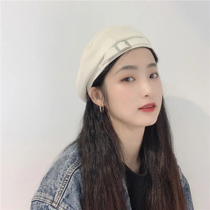 Leather Women's classic beret