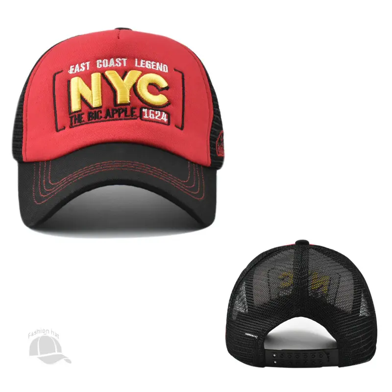 Summer letters NYC Embroidered baseball cap Men's outdoor Sun block breathable mesh cap Women's fashion hat