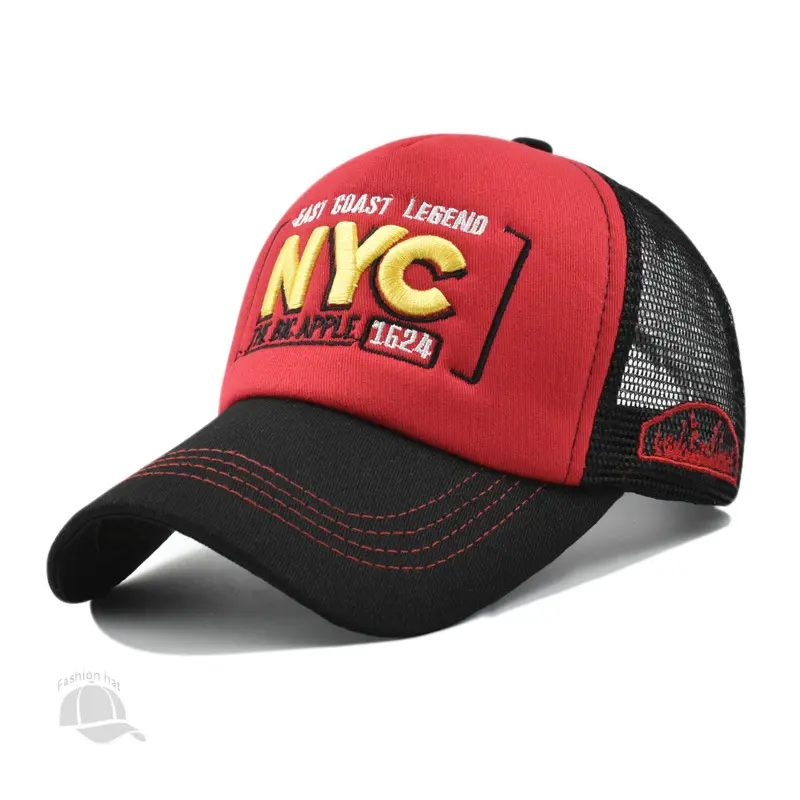 Summer letters NYC Embroidered baseball cap Men's outdoor Sun block breathable mesh cap Women's fashion hat