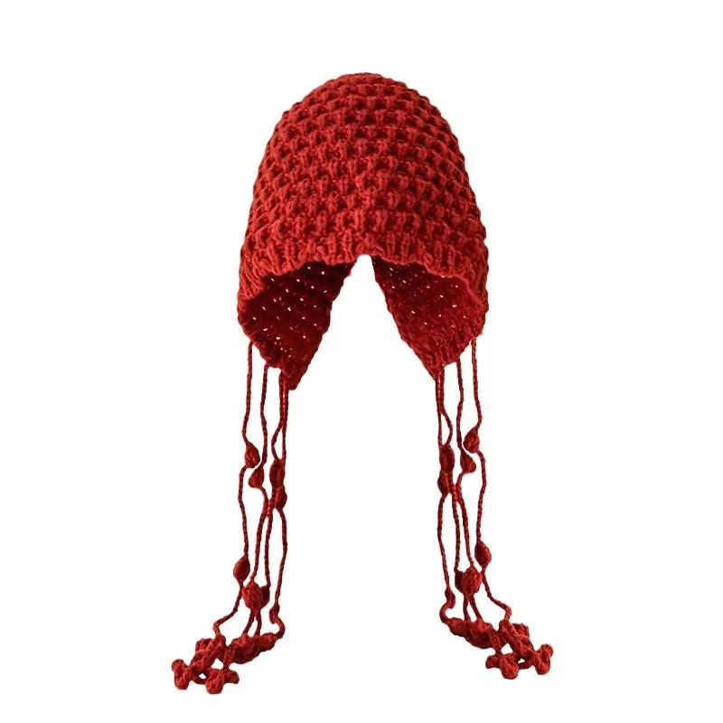Autumn and winter warm woolen hat handwoven fashion hat women's ethnic wind ear protection Knitted hat