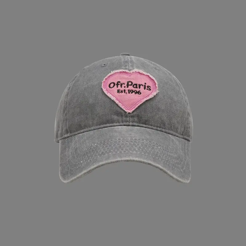 Pink Heart Baseball cap Women's jeans baseball cap