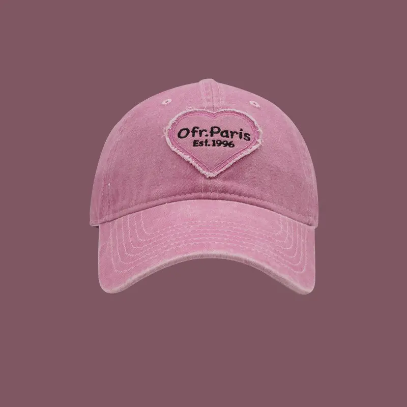 Pink Heart Baseball cap Women's jeans baseball cap