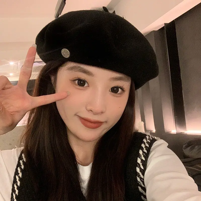 High quality woollen beret for ladies Autumn-winter vintage painter hat