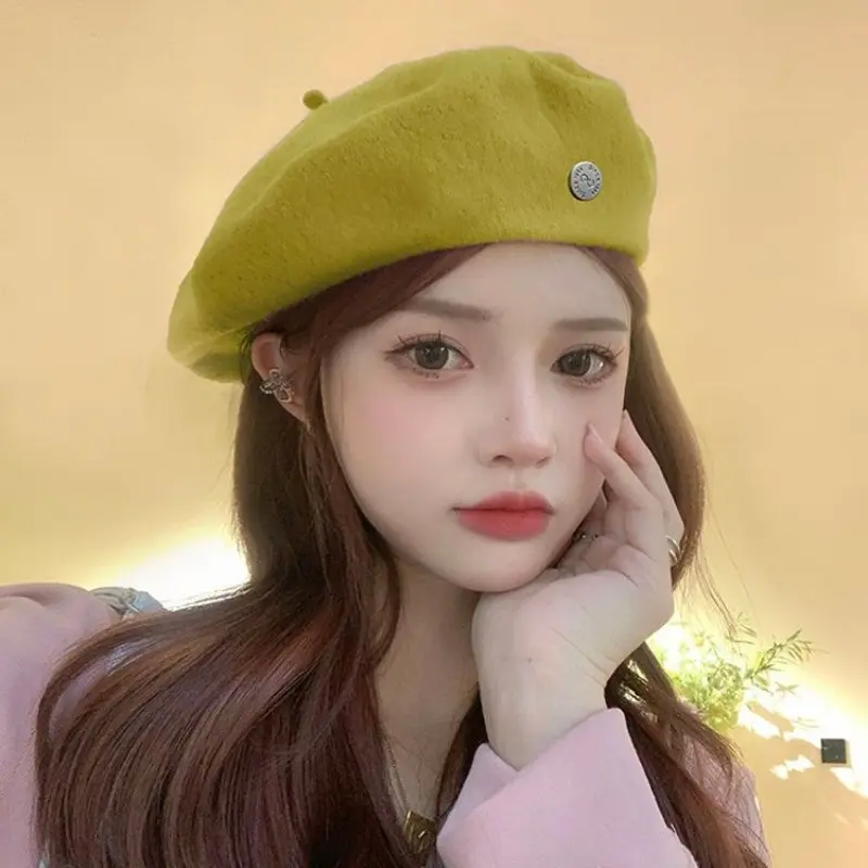 High quality woollen beret for ladies Autumn-winter vintage painter hat