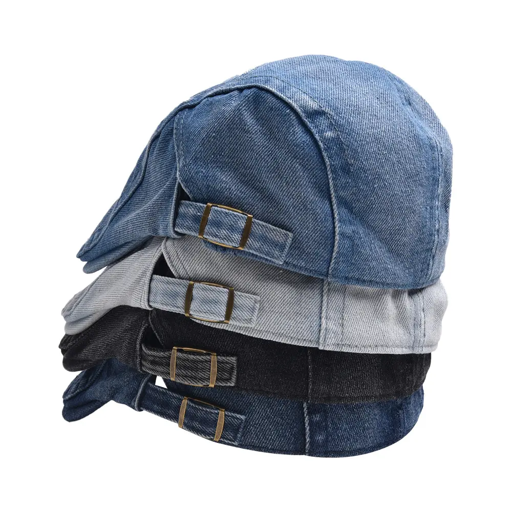 Denim beret hat classic cap for men and women foreign trade cotton hat fashion simple
