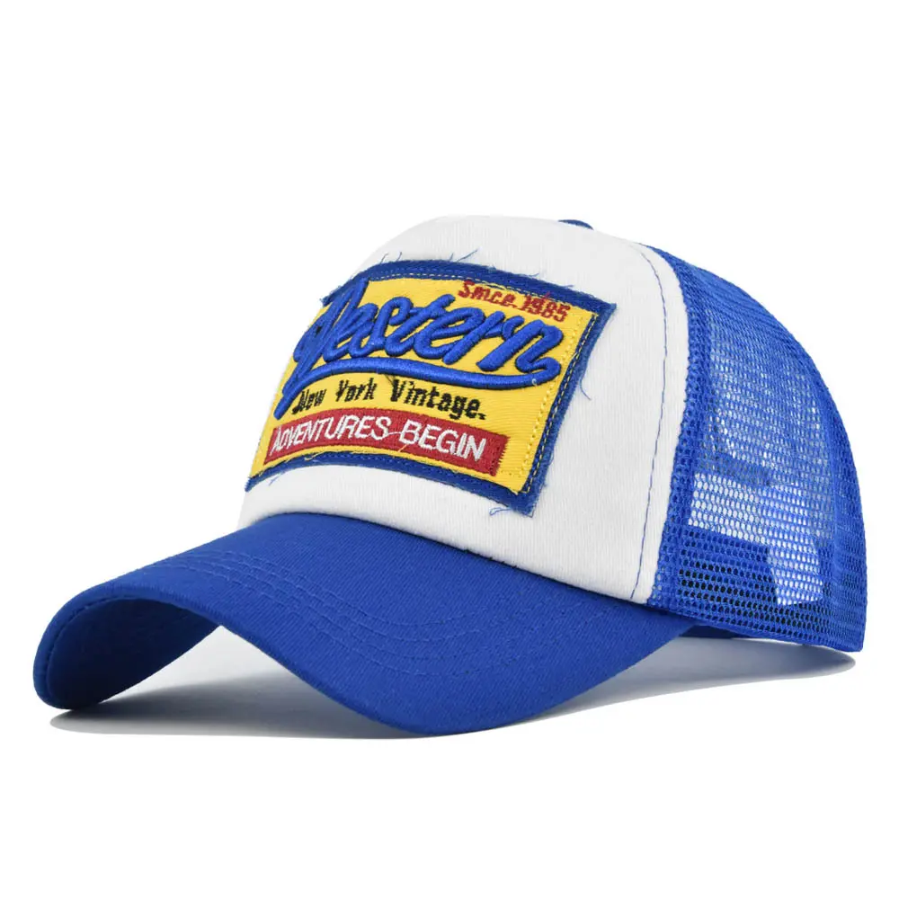 western Embroidered baseball cap Stereoscopic embroidered baseball hat Mesh cap 1985 curved sunhat