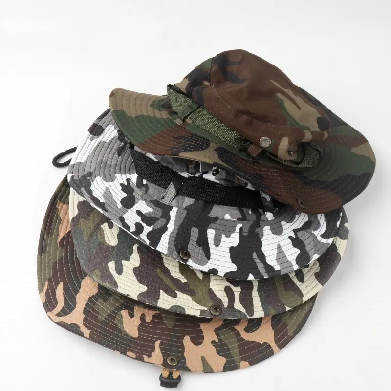 Camouflage hat Outdoor large overhang shade fisherman hat American casual breathable sun hat fishing hat jungle basin hat