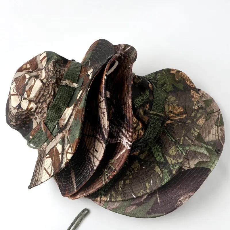 Camouflage hat Outdoor large overhang shade fisherman hat American casual breathable sun hat fishing hat jungle basin hat