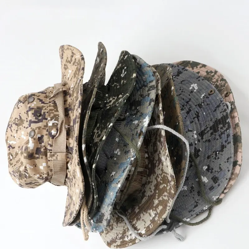 Camouflage hat Outdoor large overhang shade fisherman hat American casual breathable sun hat fishing hat jungle basin hat