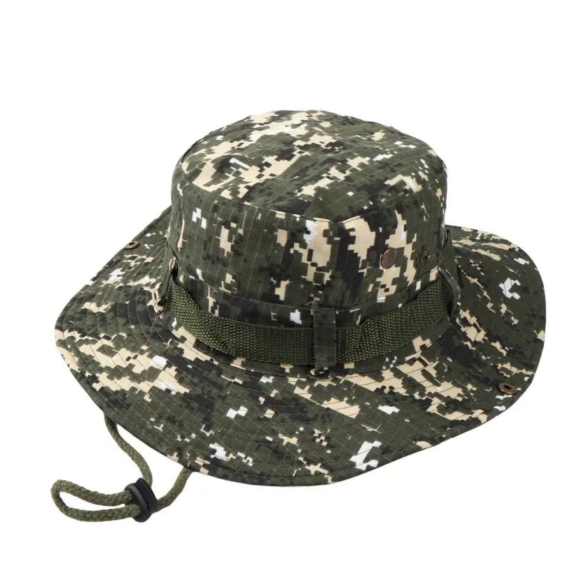 Camouflage hat Outdoor large overhang shade fisherman hat American casual breathable sun hat fishing hat jungle basin hat