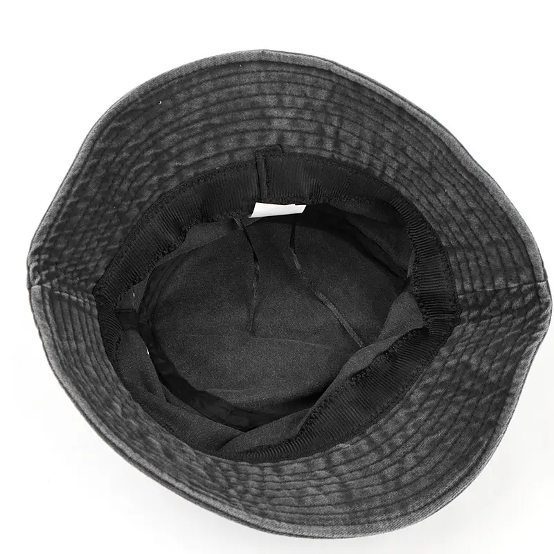 Washed smooth plate Fisherman's hat large brim cotton solid color breathable visor hat