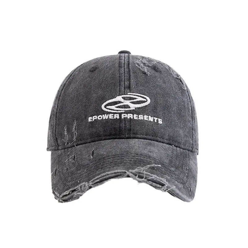 American Retro Washed Distressed Women's Baseball Cap Face Slimming Japanese Style Summer Sun Protection Hat with Letter Design