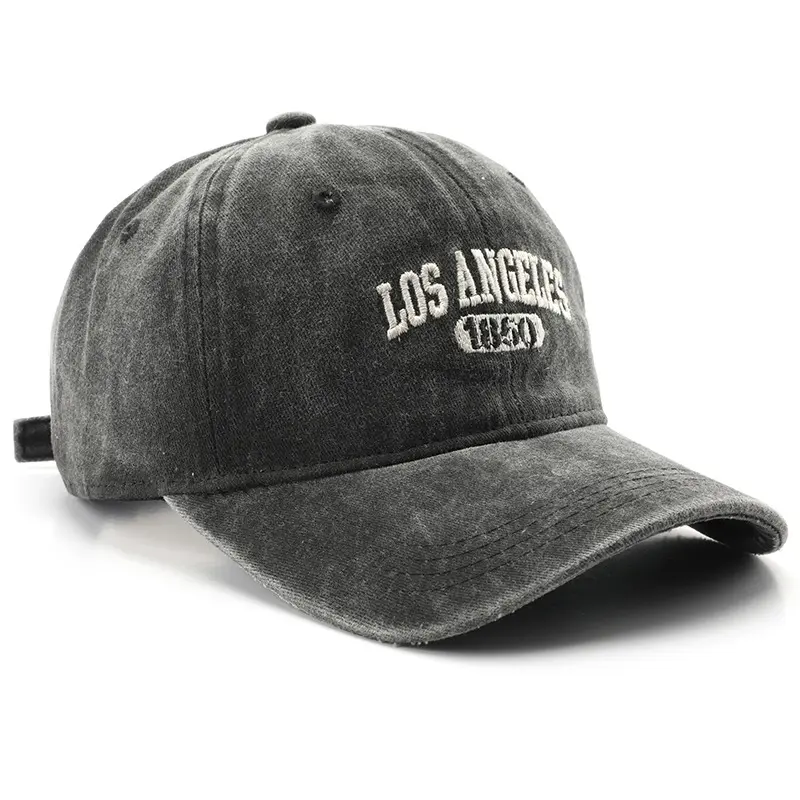 Personality female wash do old letter embroidery LOS ANGELES 1850 cap outdoor male sports travel sun protection baseball cap