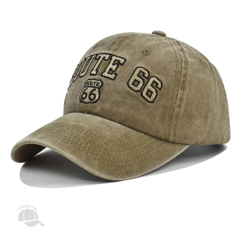ROUTE 66 Embroidered baseball cap Trend baseball hat  Cowboy hat visor hat